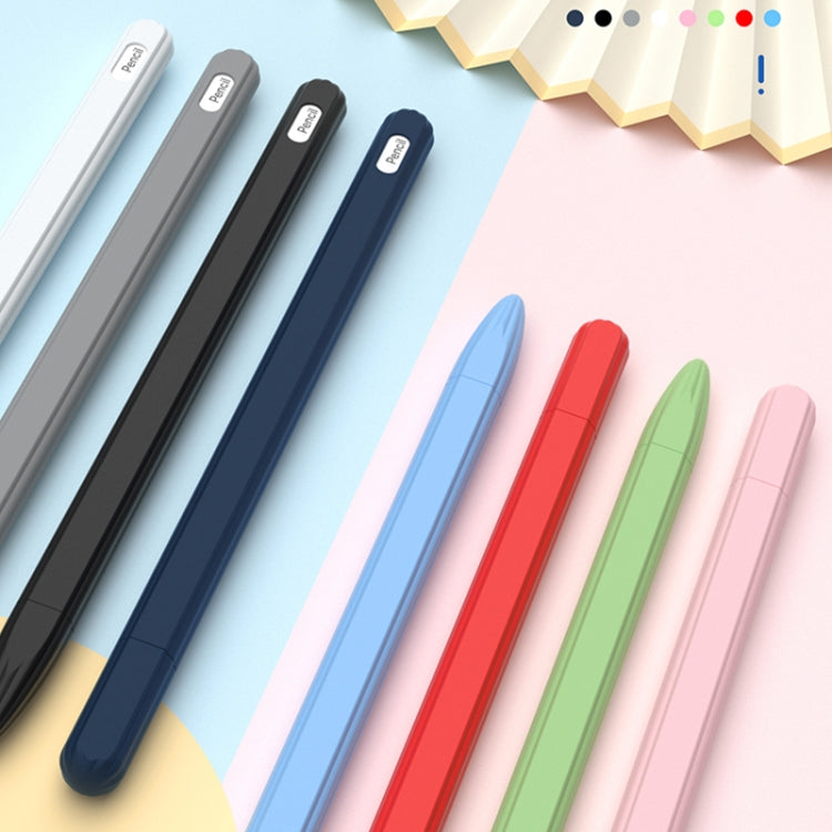 3 in 1 Striped Liquid Silicone Stylus Case with Two Tip Caps For Apple Pencil 1(Grey) - Pencil Accessories by PMC TechLife | Online Shopping South Africa | PMC TechLife