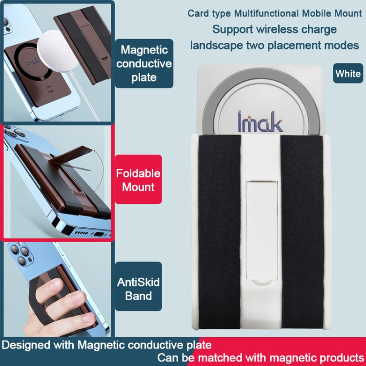 imak MagSafe Wireless ChargingCard-type Multi-function Mobile Phone Holder(White) - Lazy Bracket by imak | Online Shopping South Africa | PMC TechLife