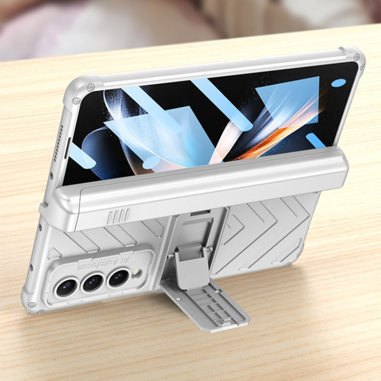 For Samsung Galaxy Z Fold4 GKK Integrated Magnetic Armor Flip Phone Case With Pen Box(Silver) - free shipping - PMC TechLife - Order now!