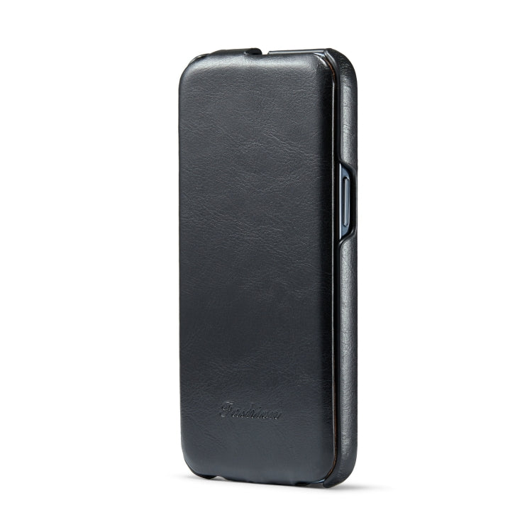 For iPhone 14 Pro Max Fierre Shann Oil Wax Texture Vertical Flip PU Phone Case (Black) - iPhone 14 Pro Max Cases by FIERRE SHANN | Online Shopping South Africa | PMC TechLife | Buy Now Pay Later Mobicred