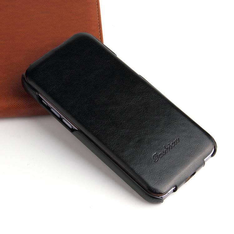 For iPhone 14 Pro Max Fierre Shann Oil Wax Texture Vertical Flip PU Phone Case (Black) - iPhone 14 Pro Max Cases by FIERRE SHANN | Online Shopping South Africa | PMC TechLife | Buy Now Pay Later Mobicred