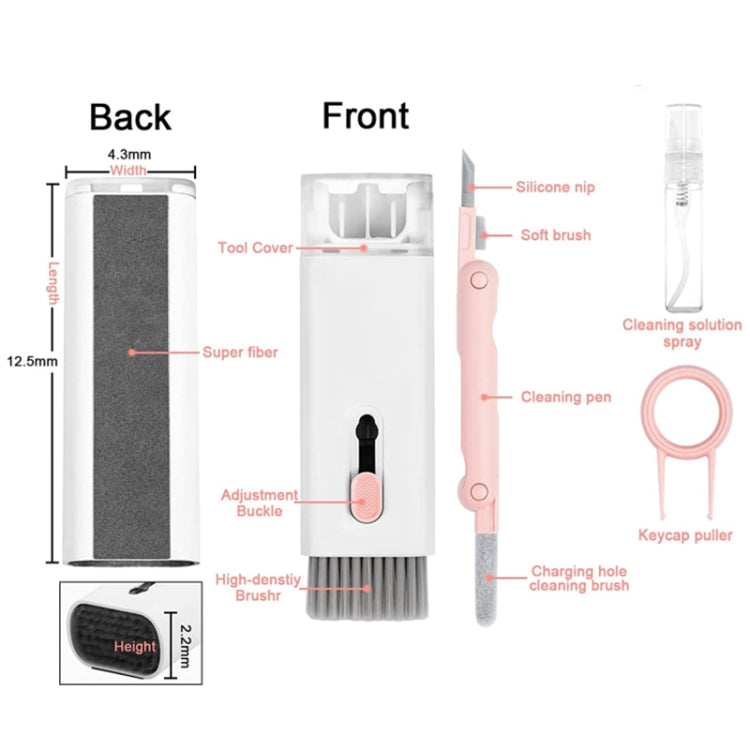 Q6E 7 in 1 Bluetooth Headphhone Computer Keyboard Cleaning Tools Set(Pink) - Other Accessories by PMC Jewellery | Online Shopping South Africa | PMC Jewellery