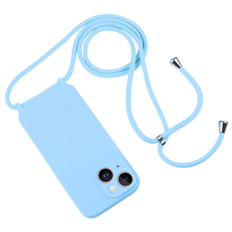 For iPhone 14 Crossbody Lanyard Liquid Silicone Case(Blue) - iPhone 14 Cases by PMC TechLife | Online Shopping South Africa | PMC TechLife
