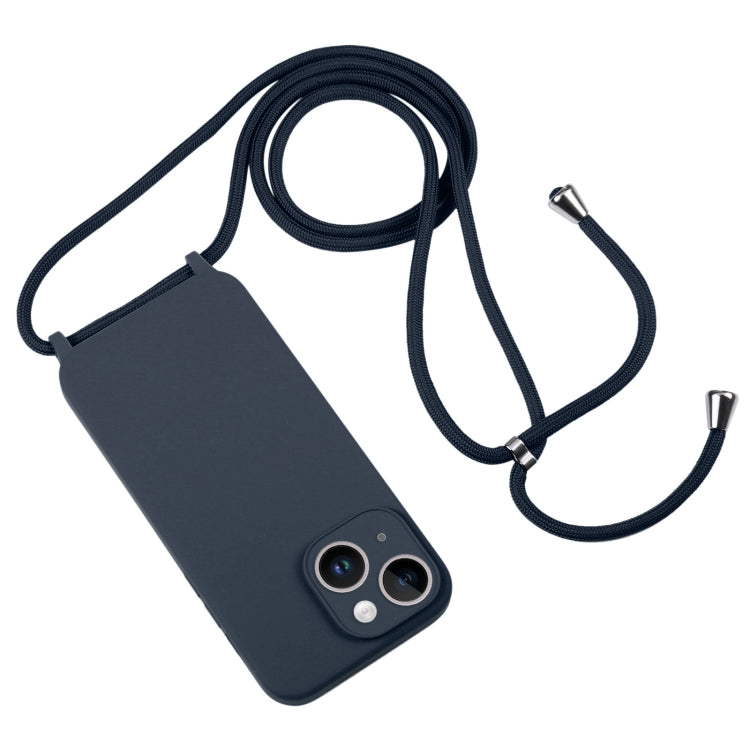 For iPhone 14 Crossbody Lanyard Liquid Silicone Case(Midnight Blue) - iPhone 14 Cases by PMC TechLife | Online Shopping South Africa | PMC TechLife