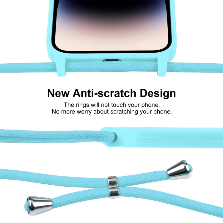 For iPhone 14 Pro Max Crossbody Lanyard Liquid Silicone Case(Ice Blue) - iPhone 14 Pro Max Cases by PMC Jewellery | Online Shopping South Africa | PMC Jewellery