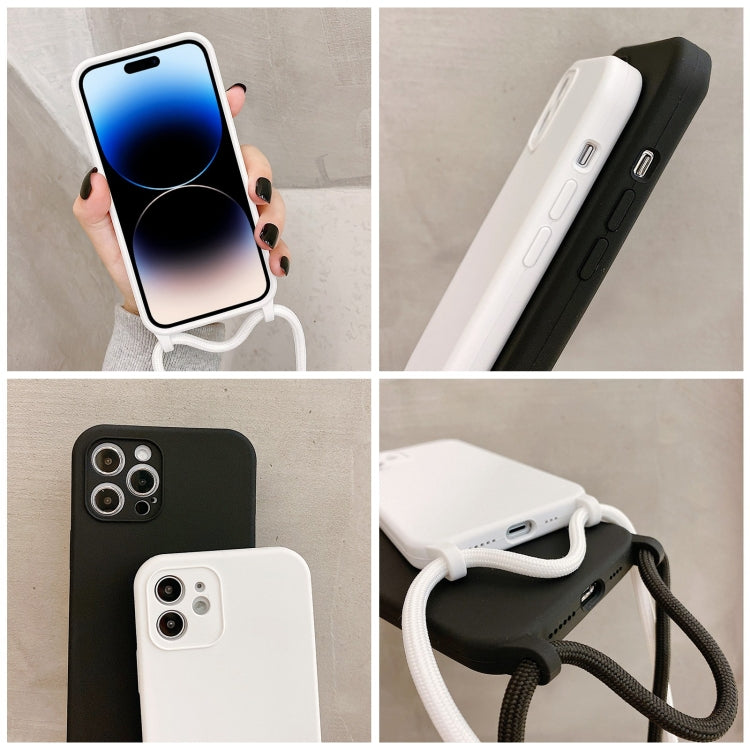 For iPhone 14 Pro Max Crossbody Lanyard Liquid Silicone Case(White) - iPhone 14 Pro Max Cases by PMC TechLife | Online Shopping South Africa | PMC TechLife