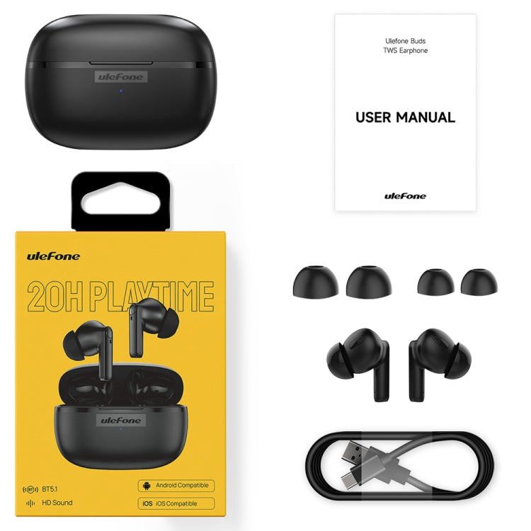 Original Ulefone Buds TWS True Wireless Bluetooth Earphone(Black) - Bluetooth Earphone by Ulefone | Online Shopping South Africa | PMC TechLife | Buy Now Pay Later Mobicred
