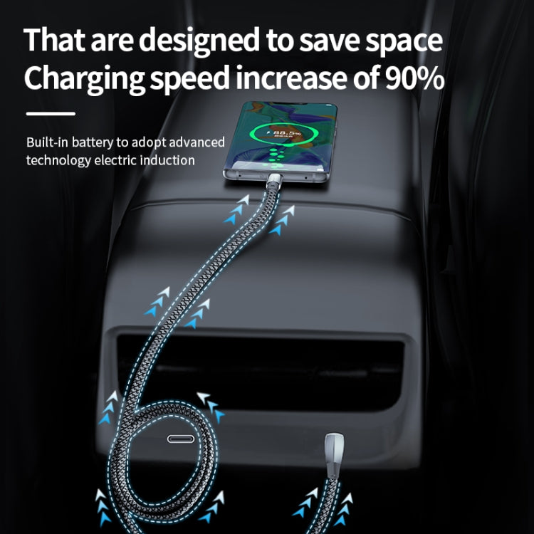 3A USB-C/Type-C to USB-C/Type-C Elbow Fast Charge Data Cable, Length:1.2m(Grey) - USB-C & Type-C Cable by PMC TechLife | Online Shopping South Africa | PMC TechLife | Buy Now Pay Later Mobicred