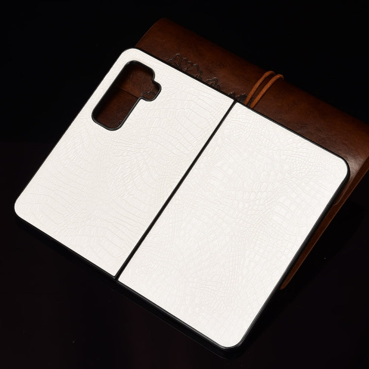 For Microsoft Surface Duo 2 Shockproof Crocodile Texture PC + PU Case(White) - free shipping - PMC TechLife - Order now!