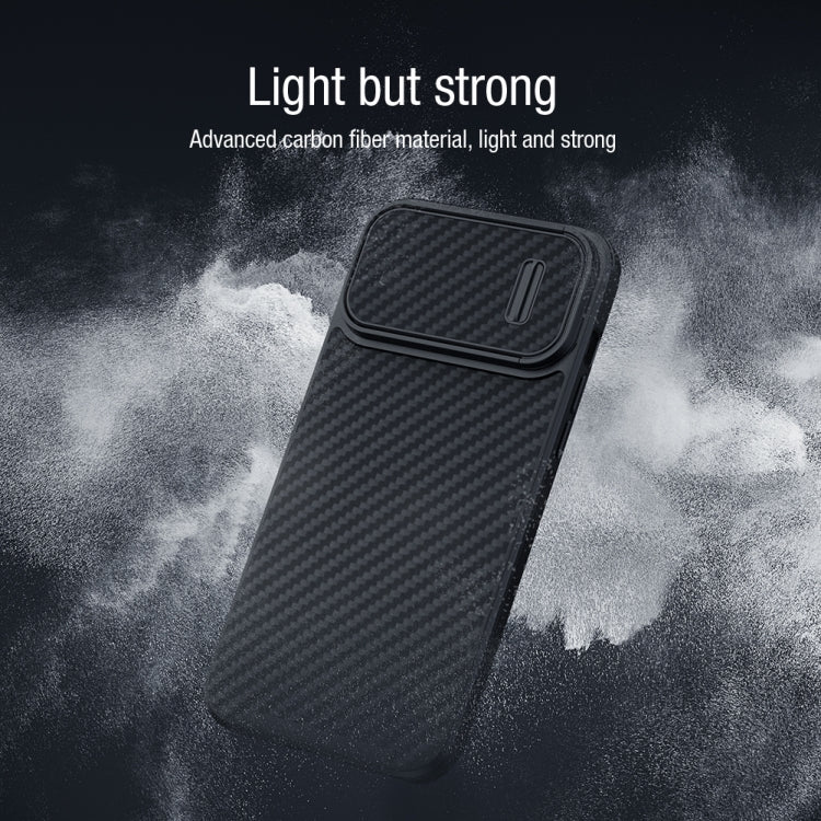 For iPhone 14 NILLKIN Synthetic Fiber Camshield Phone Case(Black) - iPhone 14 Cases by NILLKIN | Online Shopping South Africa | PMC TechLife | Buy Now Pay Later Mobicred