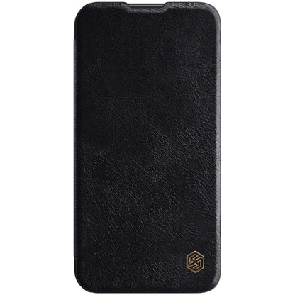 For iPhone 14 NILLKIN QIN Series Pro Crazy Horse Texture Leather Case(Black) - iPhone 14 Cases by NILLKIN | Online Shopping South Africa | PMC Jewellery