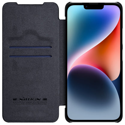 For iPhone 14 NILLKIN QIN Series Pro Crazy Horse Texture Leather Case(Black) - iPhone 14 Cases by NILLKIN | Online Shopping South Africa | PMC Jewellery