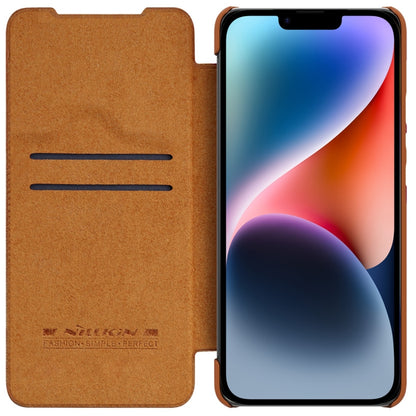 For iPhone 14 Plus  NILLKIN QIN Series Pro Crazy Horse Texture Leather Case(Brown) - iPhone 14 Plus Cases by NILLKIN | Online Shopping South Africa | PMC Jewellery