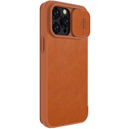 For iPhone 14 Pro NILLKIN QIN Series Pro Crazy Horse Texture Leather Case(Brown) - iPhone 14 Pro Cases by NILLKIN | Online Shopping South Africa | PMC Jewellery