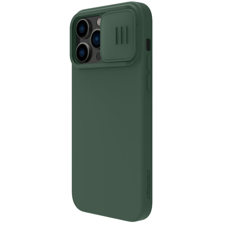 For iPhone 14 Pro NILLKIN CamShield Liquid Silicone Phone Case (Dark Green) - iPhone 14 Pro Cases by NILLKIN | Online Shopping South Africa | PMC Jewellery
