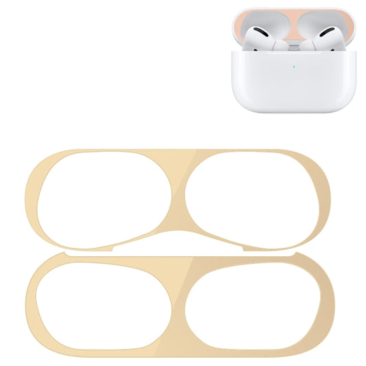 For Apple AirPods Pro 2 Wireless Earphone Protective Case Metal Sticker(Gold) - Protective Sticker by PMC Jewellery | Online Shopping South Africa | PMC Jewellery