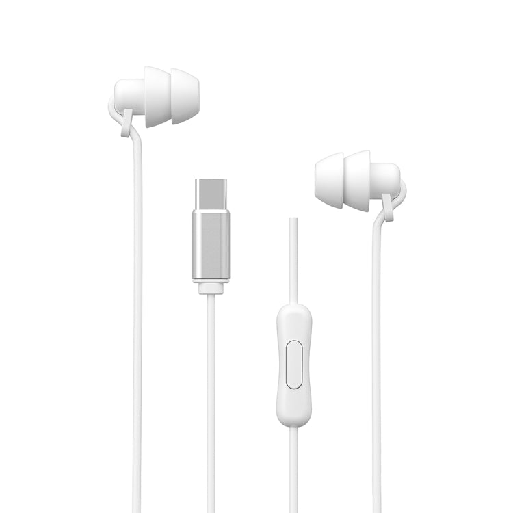 WEKOME YB02 SHQ Series In-Ear Sleep Wired Earphone, Plug Type:Type-C(White) - Type-C Earphone by WK | Online Shopping South Africa | PMC Jewellery