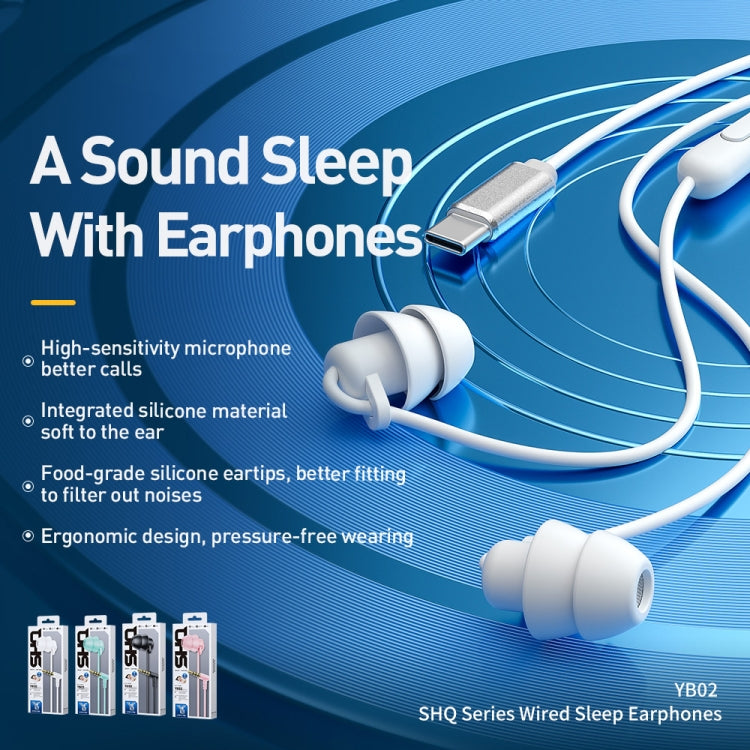 WEKOME YB02 SHQ Series In-Ear Sleep Wired Earphone, Plug Type:Type-C(Blue) - Type-C Earphone by WK | Online Shopping South Africa | PMC Jewellery