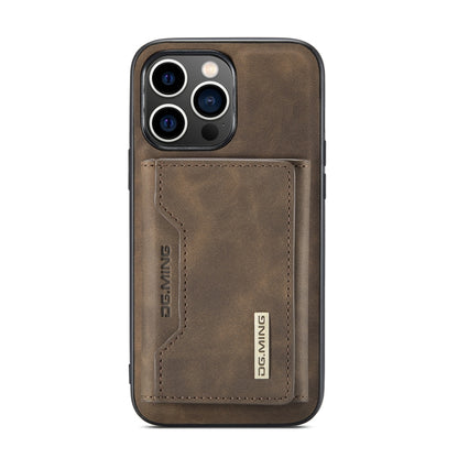 For iPhone 14 Pro Max DG.MING M2 Series 3-Fold Card Bag Leather Case(Coffee) - iPhone 14 Pro Max Cases by DG.MING | Online Shopping South Africa | PMC Jewellery | Buy Now Pay Later Mobicred