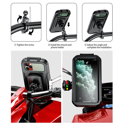 Kewig M18L-A1 Motorcycle / Bicycle Handlebar Wireless Charging Waterproof Box Mobile Phone Holder - Holder by Kewig | Online Shopping South Africa | PMC Jewellery | Buy Now Pay Later Mobicred