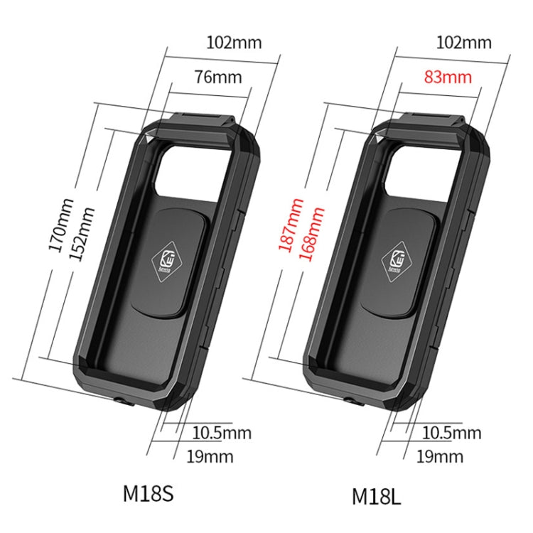 Kewig M18L-A2 Motorcycle / Bicycle Rearview Mirror Wireless Charging Waterproof Box Mobile Phone Holder - free shipping - PMC TechLife - Order now!