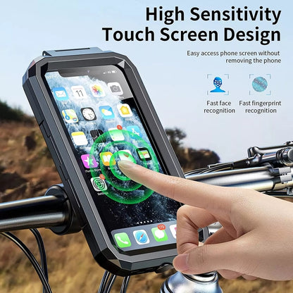 Kewig M18L-A2 Motorcycle / Bicycle Rearview Mirror Wireless Charging Waterproof Box Mobile Phone Holder - Holder by Kewig | Online Shopping South Africa | PMC Jewellery | Buy Now Pay Later Mobicred