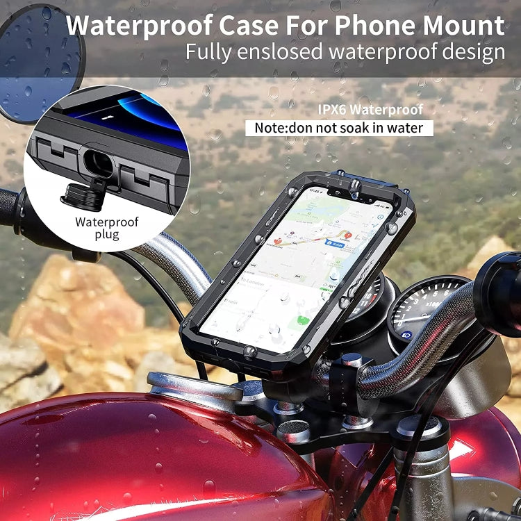 Kewig M18L-A2 Motorcycle / Bicycle Rearview Mirror Wireless Charging Waterproof Box Mobile Phone Holder - free shipping - PMC TechLife - Order now!
