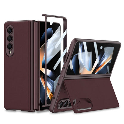 For Samsung Galaxy Z Fold4 GKK Integrated Ultra-thin Folding Leather Phone Case with Stand(Wine Red) - Galaxy Z Fold4 5G Cases by GKK | Online Shopping South Africa | PMC Jewellery