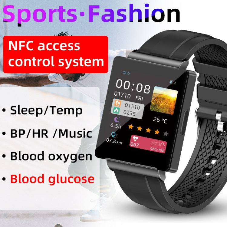 KS01 1.85 Inch Smart Watch Supports Blood Glucose Detection, Blood Pressure Detection, Blood Oxygen Detection(Black) - Smart Watches by PMC TechLife | Online Shopping South Africa | PMC TechLife | Buy Now Pay Later Mobicred
