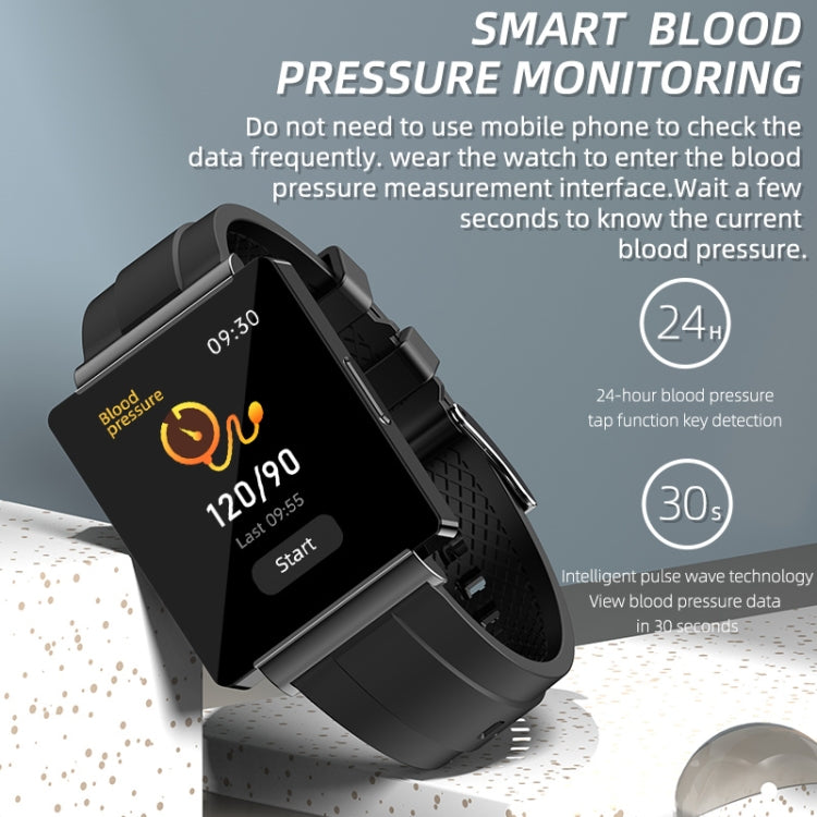 KS01 1.85 Inch Smart Watch Supports Blood Glucose Detection, Blood Pressure Detection, Blood Oxygen Detection(Black) - Smart Watches by PMC TechLife | Online Shopping South Africa | PMC TechLife | Buy Now Pay Later Mobicred