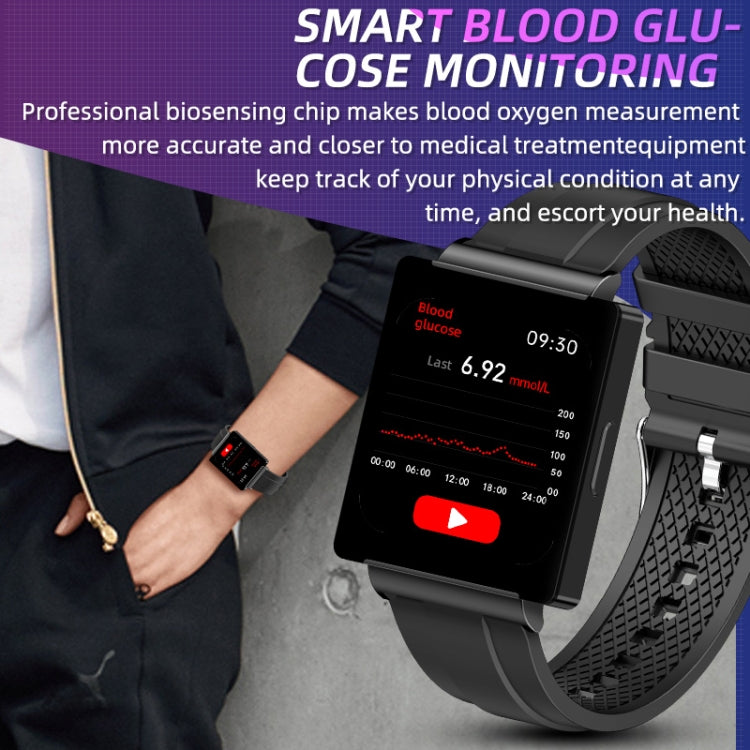 KS01 1.85 Inch Smart Watch Supports Blood Glucose Detection, Blood Pressure Detection, Blood Oxygen Detection(Black) - Smart Watches by PMC TechLife | Online Shopping South Africa | PMC TechLife | Buy Now Pay Later Mobicred