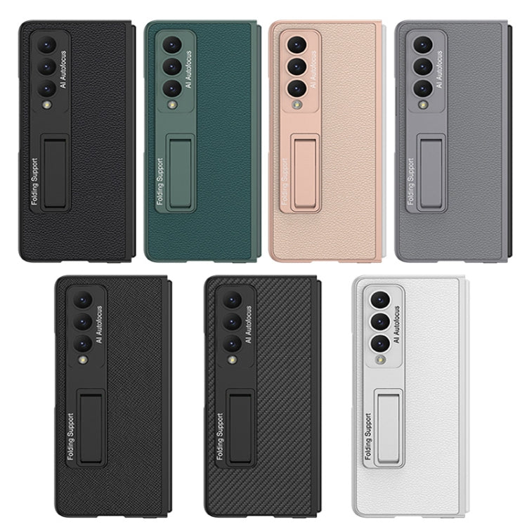 For Samsung Galaxy Z Fold4 GKK Ultra-thin Plain Leather Full Phone Case with Stand(Carbon Fiber Texture) - free shipping - PMC TechLife - Order now!