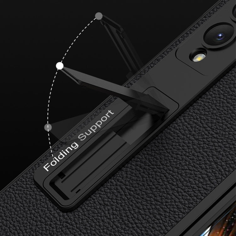 For Samsung Galaxy Z Fold4 GKK Ultra-thin Plain Leather Full Phone Case with Stand(Cross Texture) - free shipping - PMC TechLife - Order now!