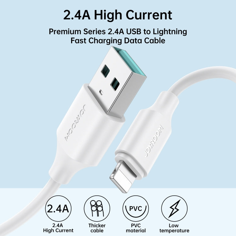 JOYROOM S-UL012A9 2.4A USB to 8 Pin Fast Charging Data Cable, Length:0.25m(White) - Normal Style Cable by JOYROOM | Online Shopping South Africa | PMC Jewellery