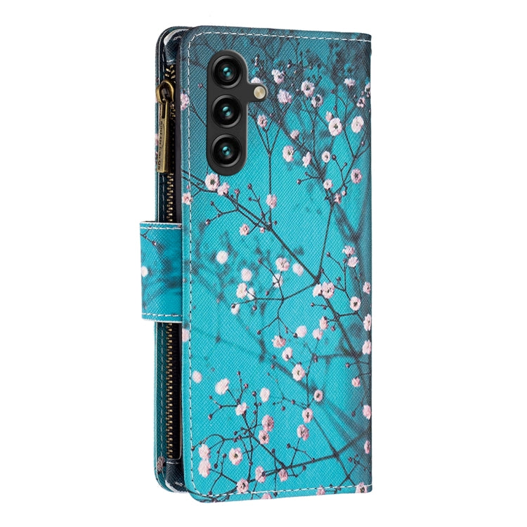 For Samsung Galaxy A14 5G Colored Drawing Pattern Zipper Leather Phone Case(Plum Blossom) - free shipping - PMC TechLife - Order now!