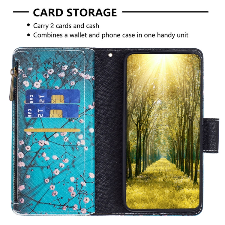 For Samsung Galaxy A14 5G Colored Drawing Pattern Zipper Leather Phone Case(Plum Blossom) - free shipping - PMC TechLife - Order now!