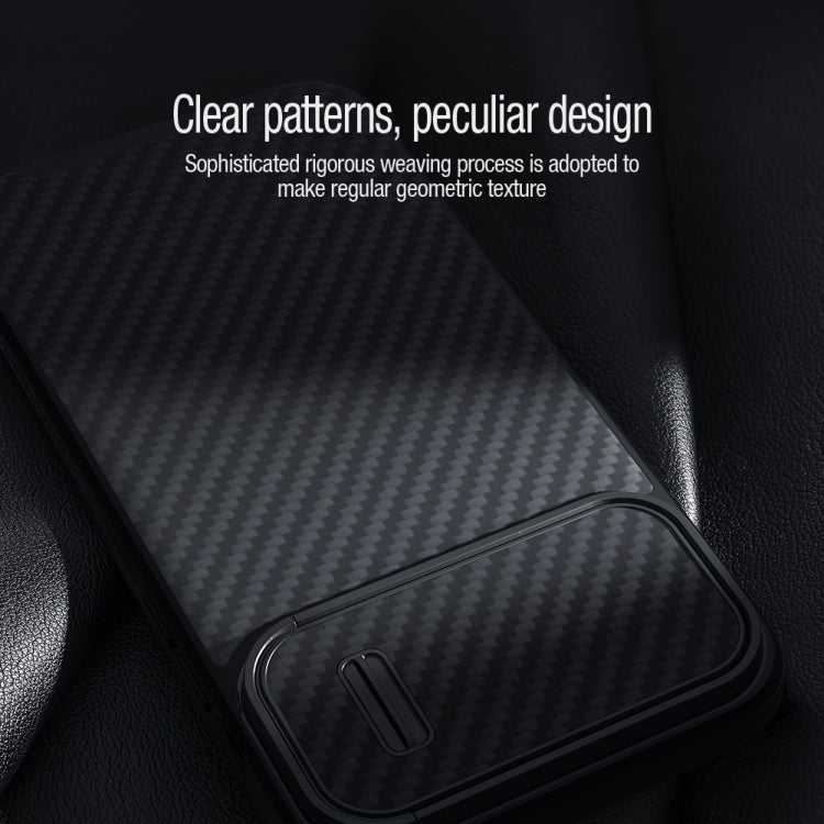 For iPhone 14 NILLKIN Synthetic Fiber Camshield Magnetic Phone Case(Black) - iPhone 14 Cases by NILLKIN | Online Shopping South Africa | PMC TechLife | Buy Now Pay Later Mobicred