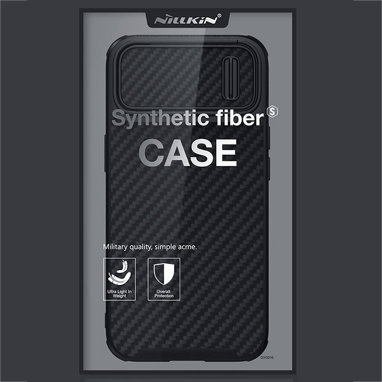 For iPhone 14 NILLKIN Synthetic Fiber Camshield Magnetic Phone Case(Black) - iPhone 14 Cases by NILLKIN | Online Shopping South Africa | PMC Jewellery