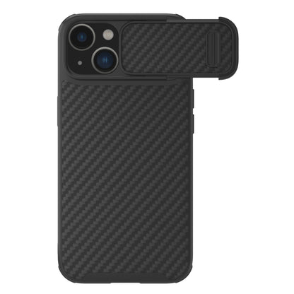 For iPhone 14 Plus NILLKIN Synthetic Fiber Camshield Magnetic Phone Case(Black) - iPhone 14 Plus Cases by NILLKIN | Online Shopping South Africa | PMC Jewellery