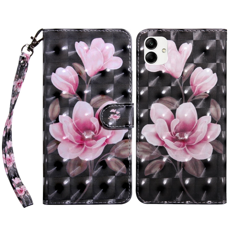 For Samsung Galaxy A04 3D Painted Leather Phone Case(Pink Flower) - free shipping - PMC TechLife - Order now!
