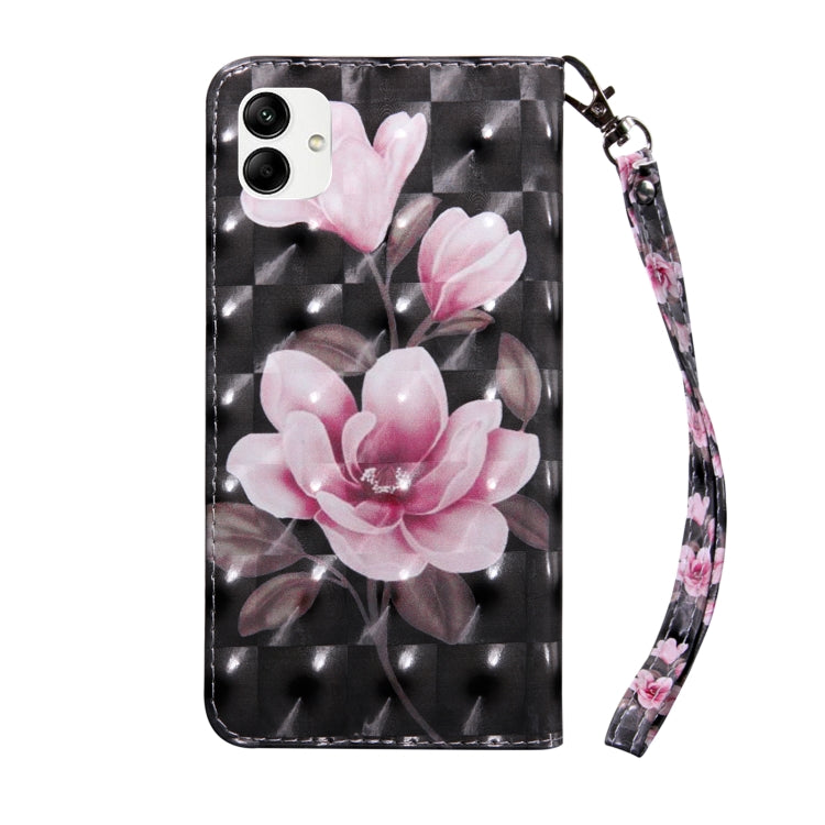 For Samsung Galaxy A04 3D Painted Leather Phone Case(Pink Flower) - free shipping - PMC TechLife - Order now!