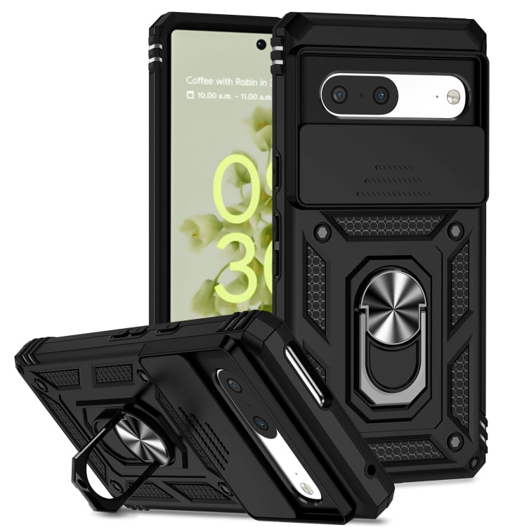 For Google Pixel 7 5G Sliding Camshield Holder Phone Case(Black) - Google Cases by PMC TechLife | Online Shopping South Africa | PMC TechLife