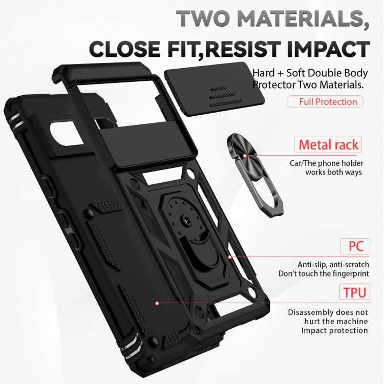 For Google Pixel 7 5G Sliding Camshield Holder Phone Case(Black) - Google Cases by PMC TechLife | Online Shopping South Africa | PMC TechLife