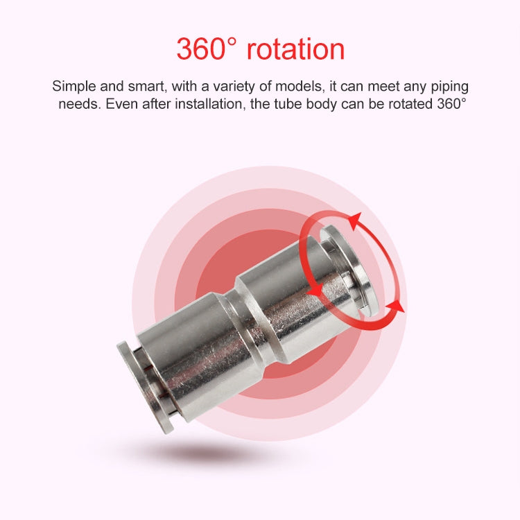 PU-8 LAIZE Nickel Plated Copper Straight Pneumatic Quick Fitting Connector - Interface Series by LAIZE | Online Shopping South Africa | PMC TechLife