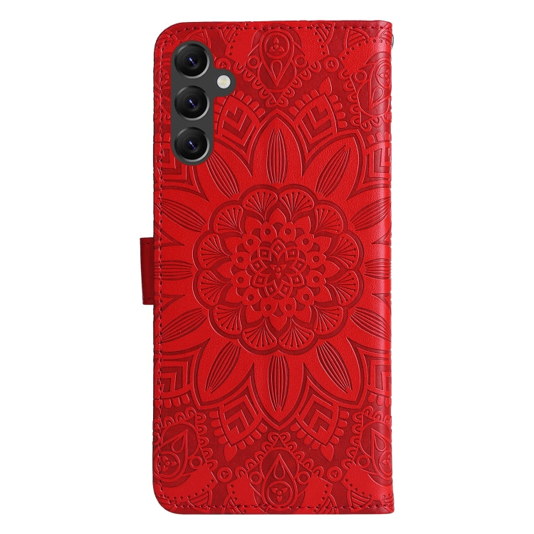 For Samsung Galaxy A14 5G Embossed Sunflower Leather Phone Case(Red) - free shipping - PMC TechLife - Order now!