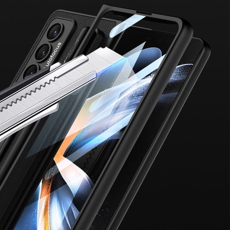 For Samsung Galaxy Z Fold4 GKK Ultra-thin Shockproof Leather Protective Case with Holder & Pen Slots(Cross Texture) - free shipping - PMC TechLife - Order now!