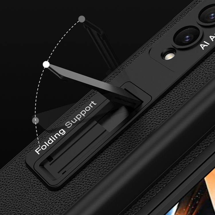 For Samsung Galaxy Z Fold4 GKK Ultra-thin Shockproof Leather Protective Case with Holder & Pen Slots(Silver) - free shipping - PMC TechLife - Order now!