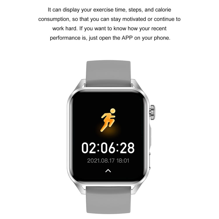Ochstin 5HK28 1.78 inch Square Screen Silicone Strap Smart Watch Supports Bluetooth Call Function/Blood Oxygen Monitoring(Grey) - free shipping - PMC TechLife - Order now!
