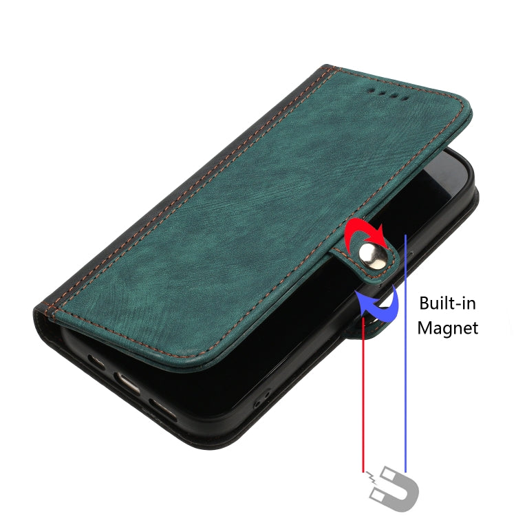 For Samsung Galaxy A21s Side Buckle Double Fold Hand Strap Leather Phone Case(Dark Green) - free shipping - PMC TechLife - Order now!