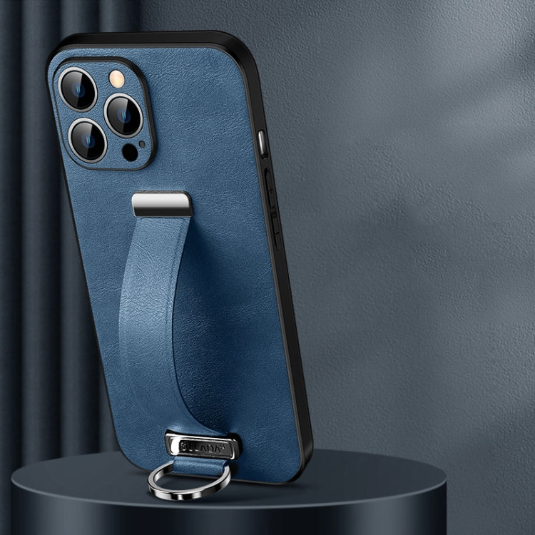 For iPhone 14 Pro SULADA Cool Series PC + Leather Texture Skin Feel Phone Case(Blue) - iPhone 14 Pro Cases by SULADA | Online Shopping South Africa | PMC TechLife | Buy Now Pay Later Mobicred